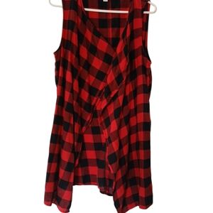 Cato Red and Black Wrap Tank Top
